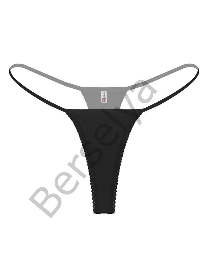 Büyük Beden Siyah Fantezi String