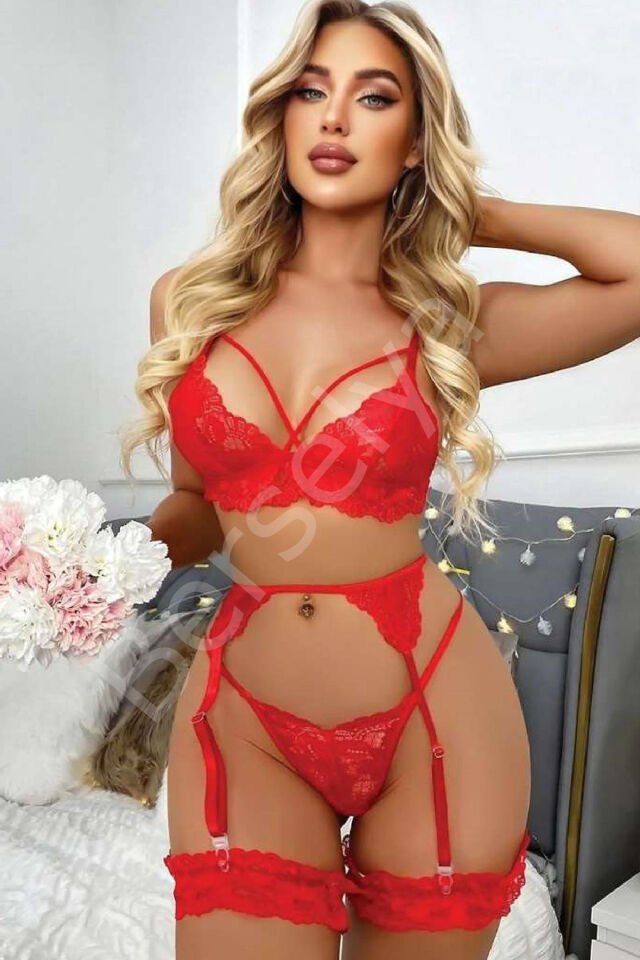 Kadın Fantezi Kostüm Harness Erotik Jartiyer 7112 Kırmızı
