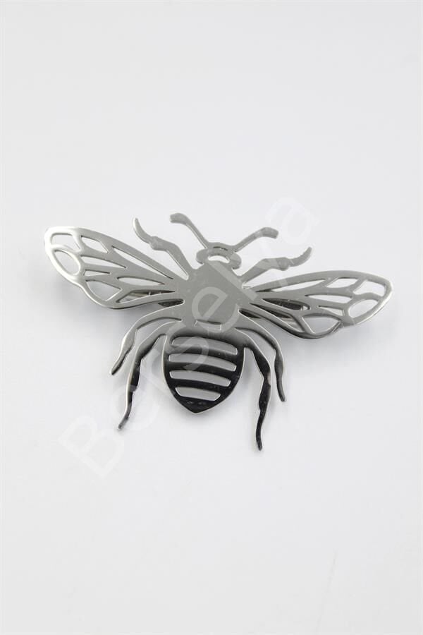 Çelik Arı Broş - Gümüş
