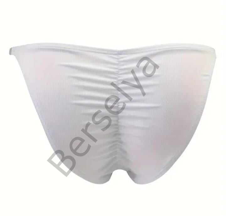 Erkek  Beyaz Büzgülü Slip İç Giyim