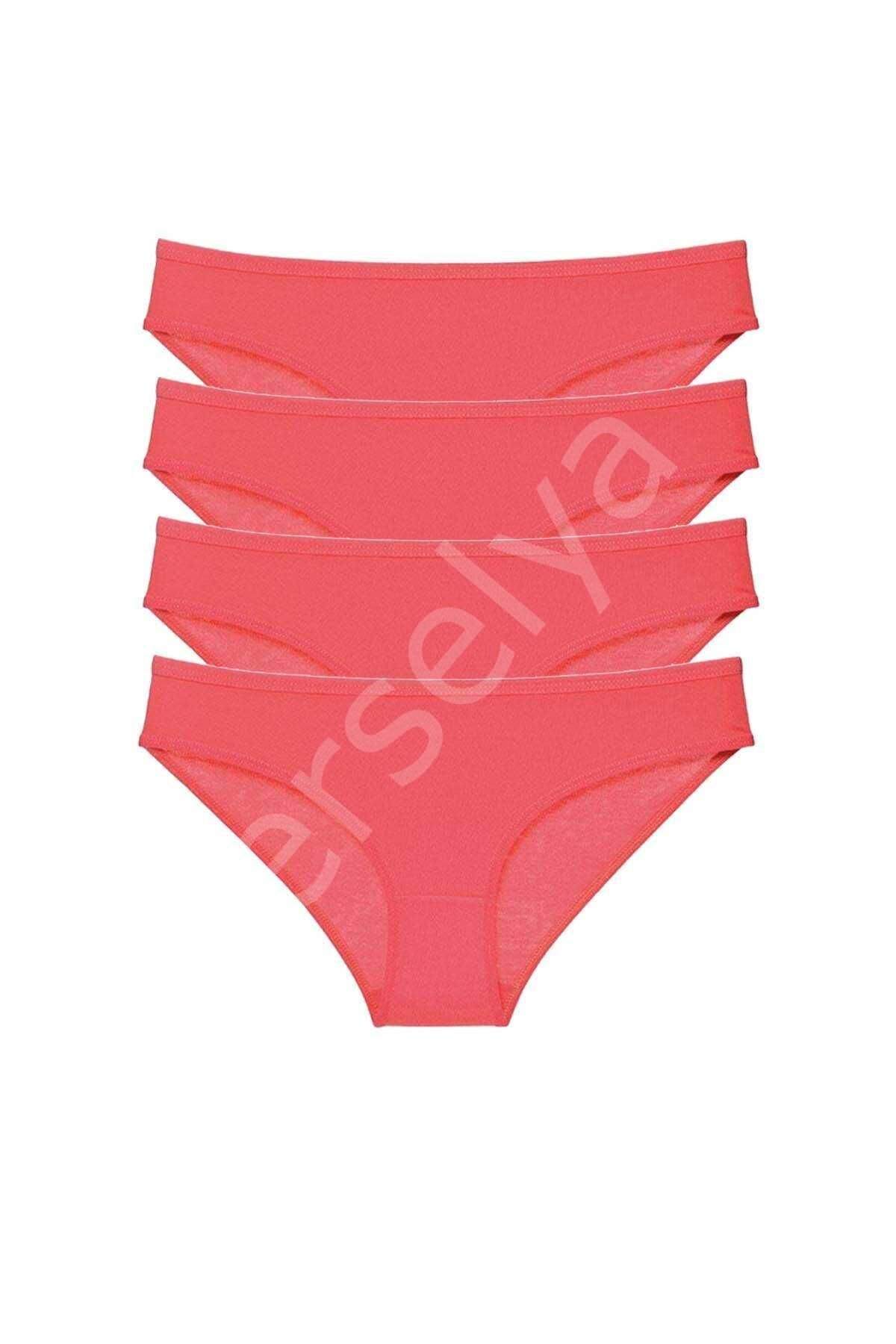 4 Adet Süper Eko Set Likralı Kadın Slip Külot Fuşya