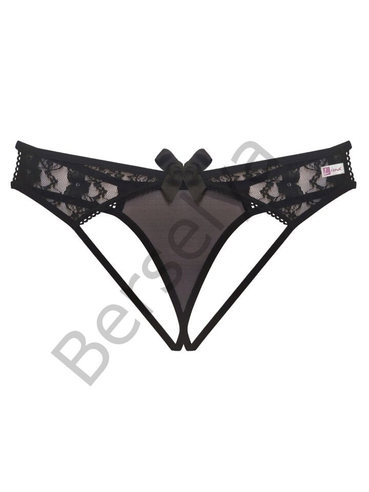 Arkası Açık Siyah Büyük Beden Fantazi String