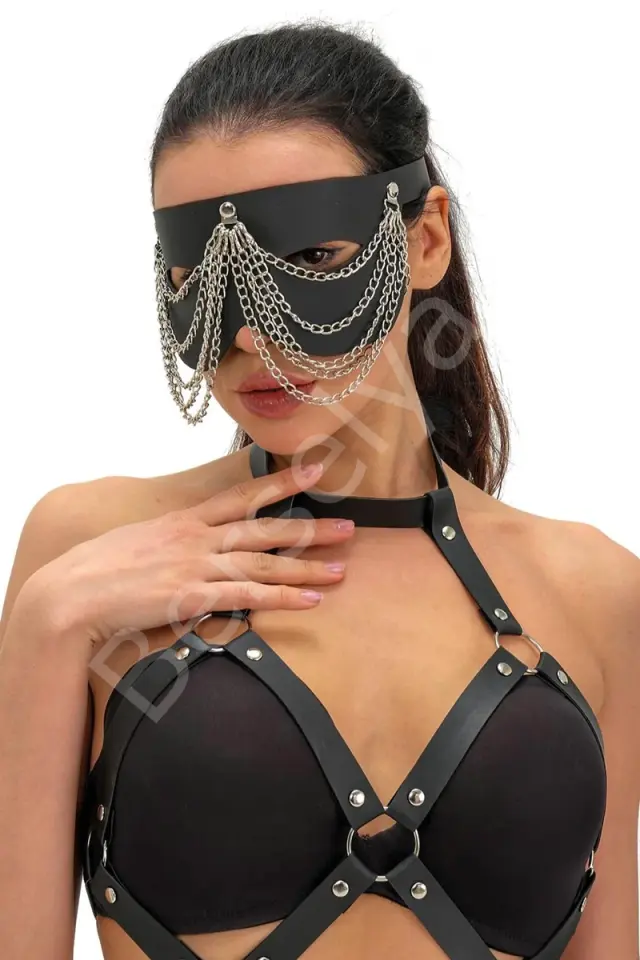 Zincirli Deri Maske 800273mas