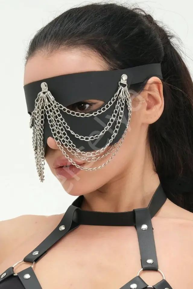 Zincirli Deri Maske 800273mas