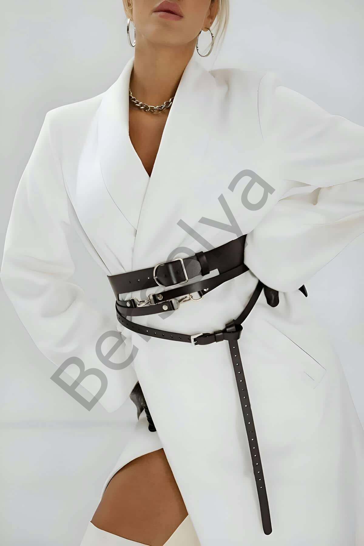 Şık Kadın Deri Kemer, Tarz Kadın Kemer, Elbise Üzeri Kemer - Brf1129