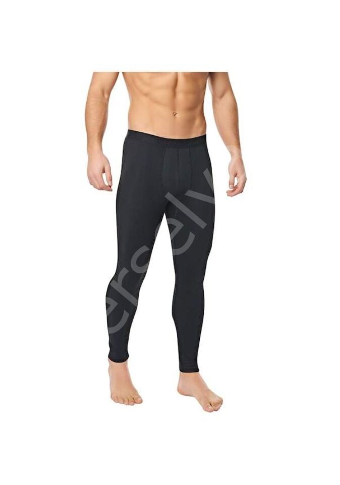 Erkek İçi Pamuklu Termal Pijama Tayt İçlik Siyah 2XL-3XL