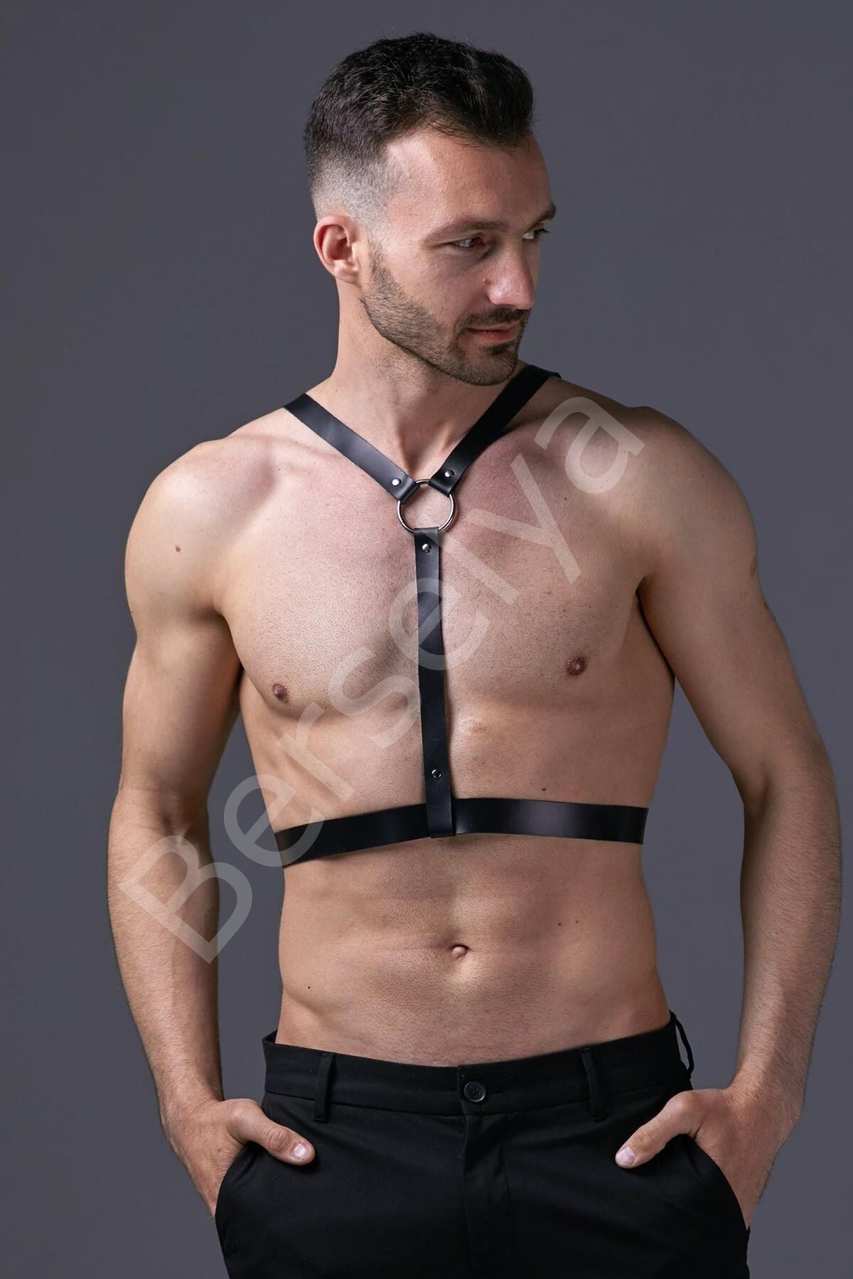 Pamuktenim Erkek  Fantezi Deri Harness Askı 2135