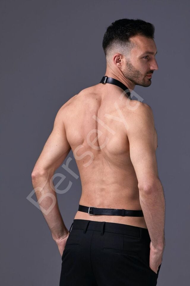 Pamuktenim Erkek  Fantezi Deri Harness Askı 2133