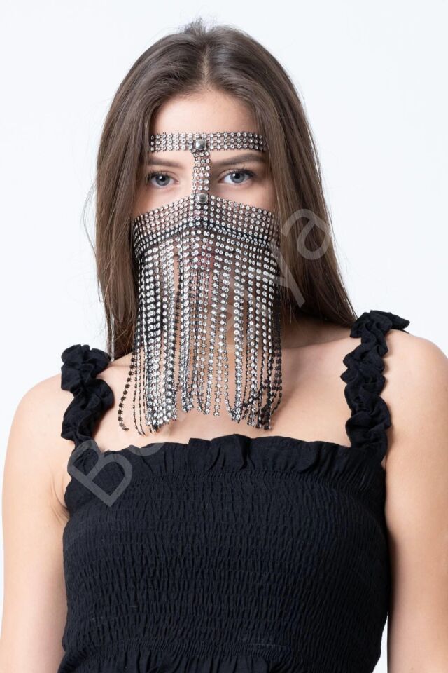 Kadın Taşlı Fantezi Maske 11101