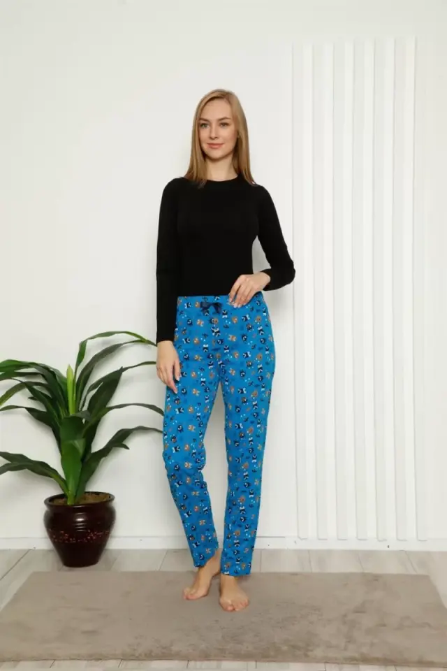 Kadın Pamuklu Alt Pijama Saks
