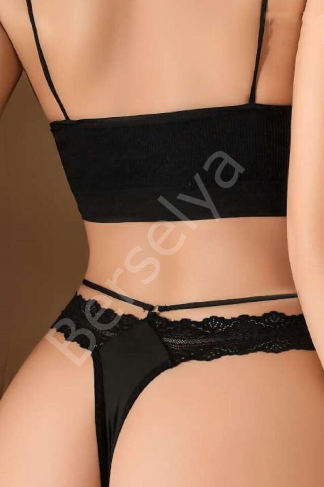 Kadın Fantezi İç Giyim Tanga Külot Perfect Fall 275 Siyah