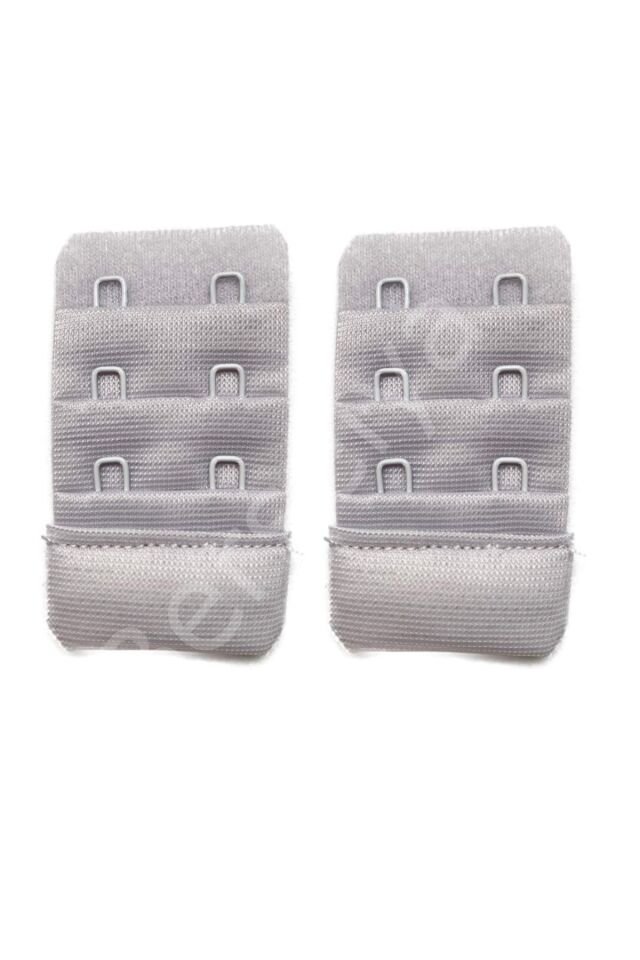 2 Adet Agraf Sütyen Uzatma Kopçası 3 Sıra / 2 Kanca Gri