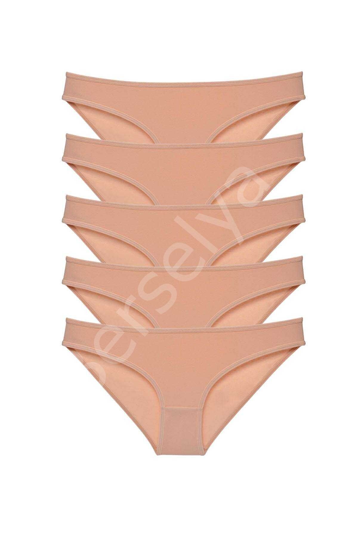 5 Adet Süper Eko Set Likralı Kadın Slip Külot Ten