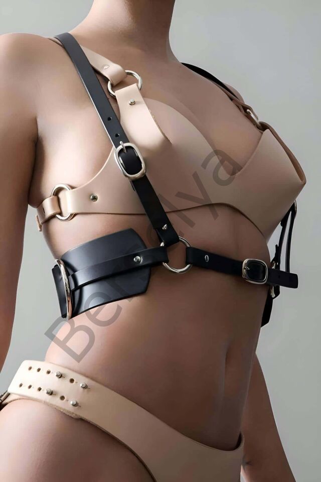 Omuzdan Askılı Deri Bel Harness, Askılı Bel Kemeri - Brf1148