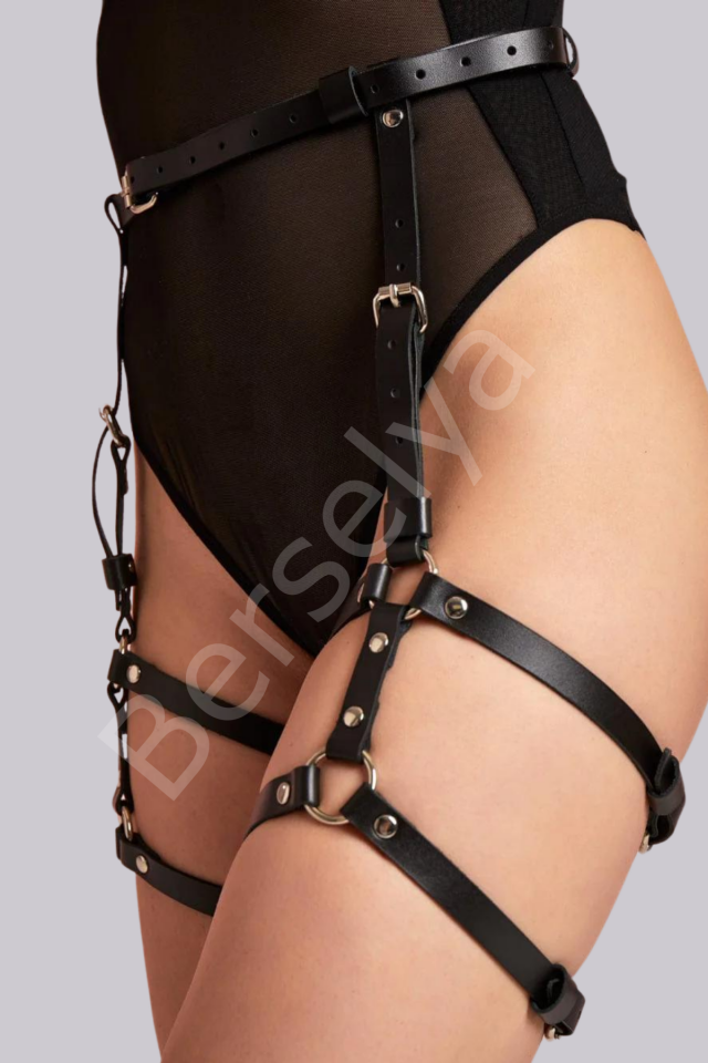 Kedi Maske Ve Harness Deri Tasma Premium Siyah Model 800734