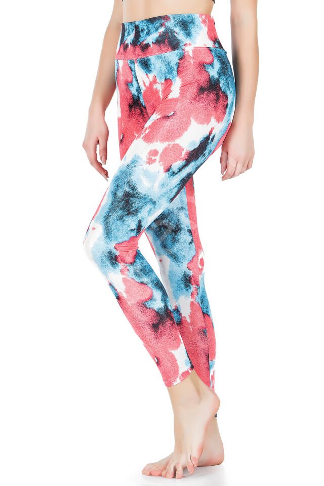 Desenli Yüksek Bel Kadın Tayt 0606