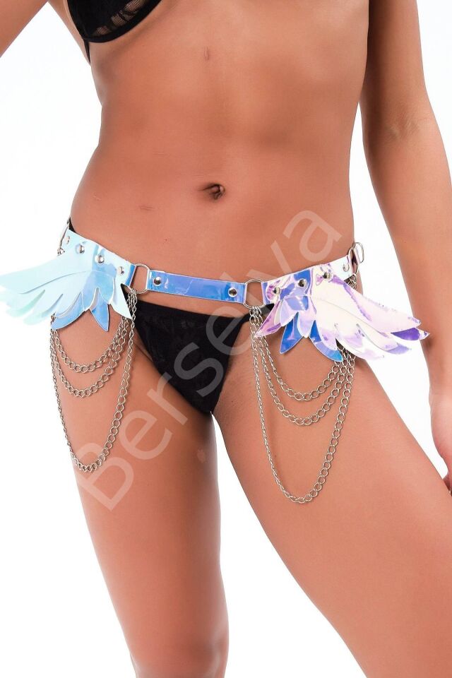 Gümüş Deriden İmal Edilmiş Şık Jartiyer Set 800419