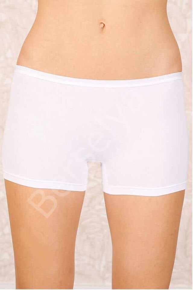 Likralı Süprem Bayan Boxer Short Beyaz 2100B