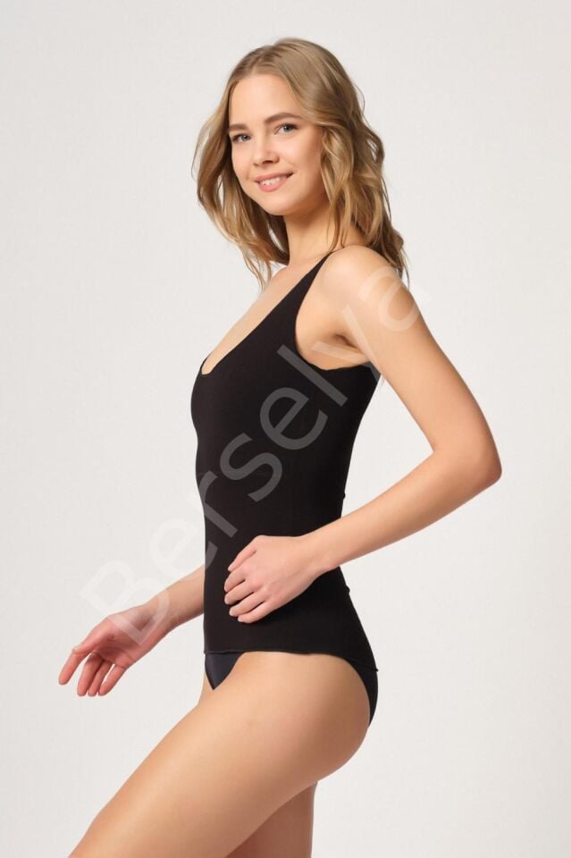 Siyah Mı Emay 2815 Double Cotton Korse Atlet