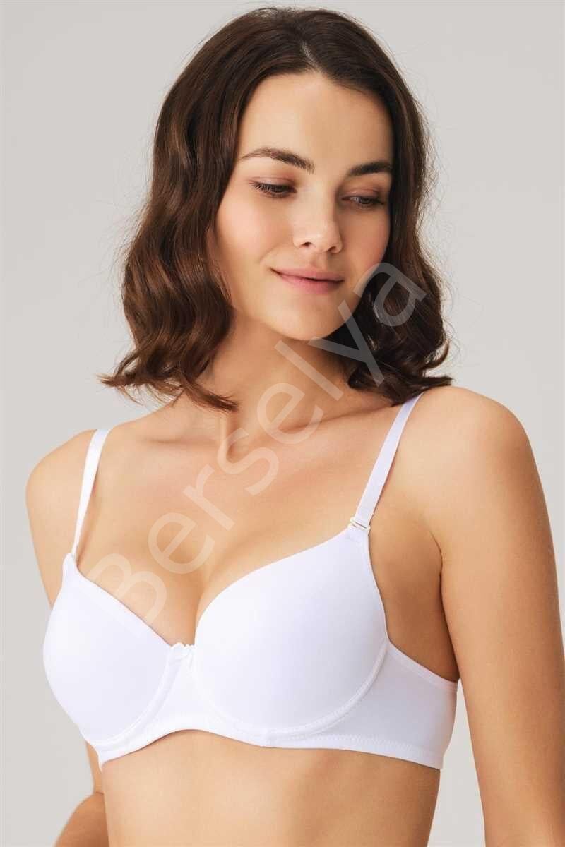 Balenli Destekli Dolgulu Askıları Çıkabilen Günlük T-shirt Sütyeni