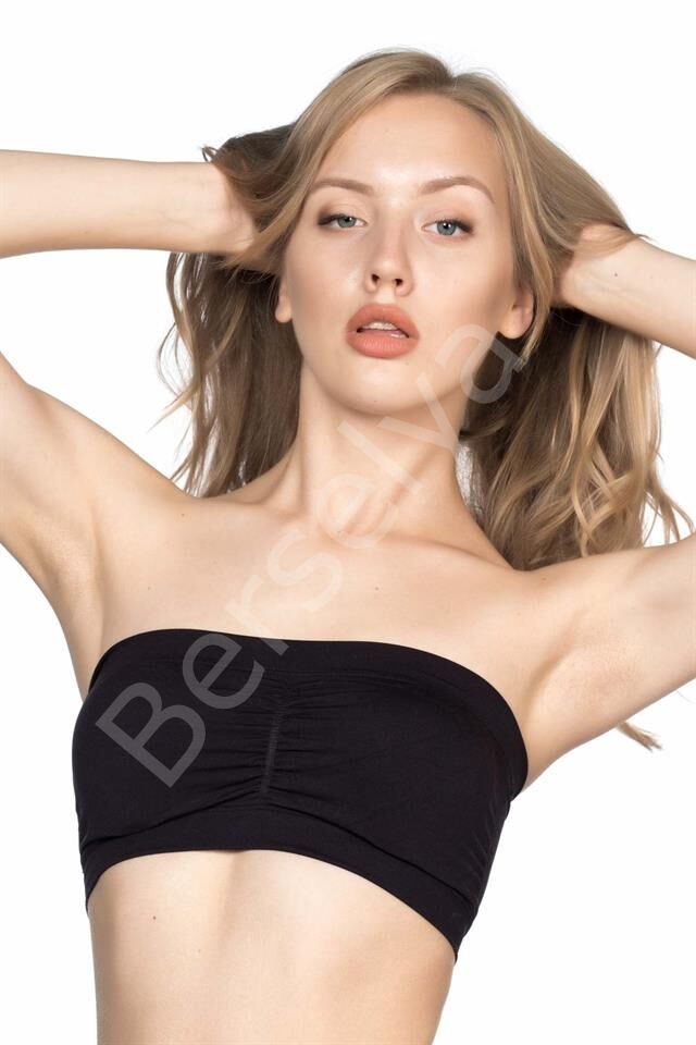 Siyah Emay 4022 Pedli Straplez Korse