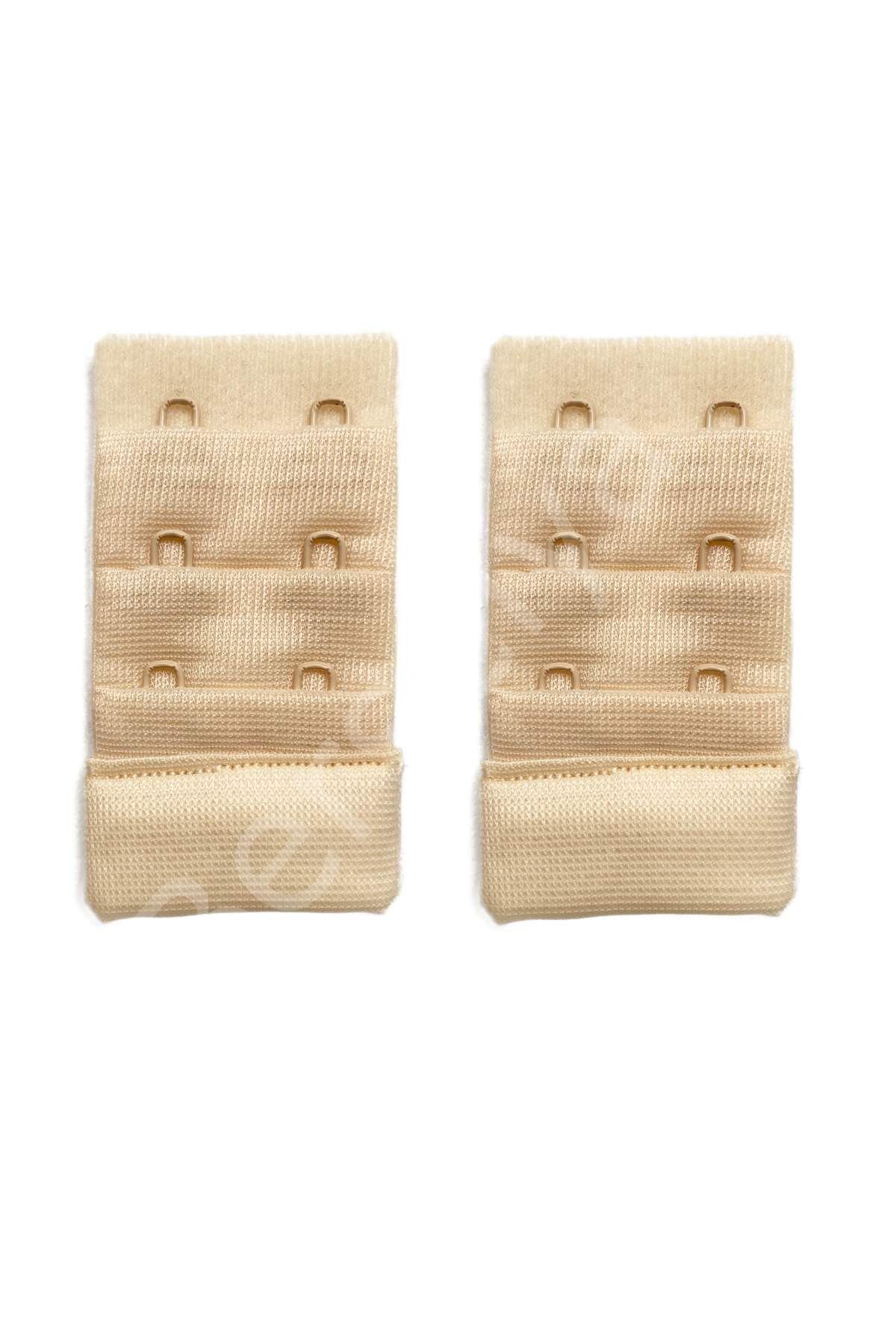 2 Adet Agraf Sütyen Uzatma Kopçası 3 Sıra / 2 Kanca Ten