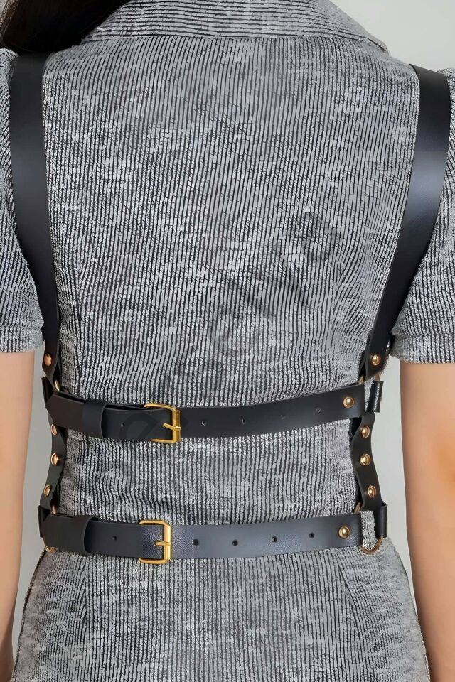 Giysi Üzeri Giyilebilir Omuzdan Askılı Çok Sıralı Bel Kemeri - Brf1187