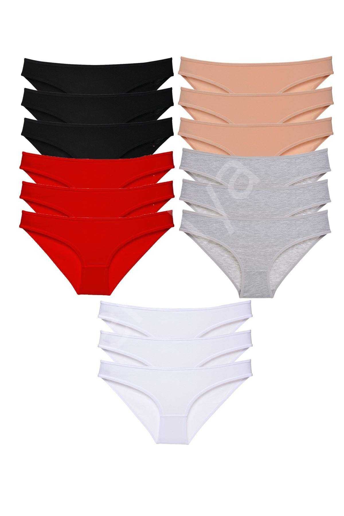 15 Adet Eko Set Likralı Kadın Slip Külot Çok Renkli