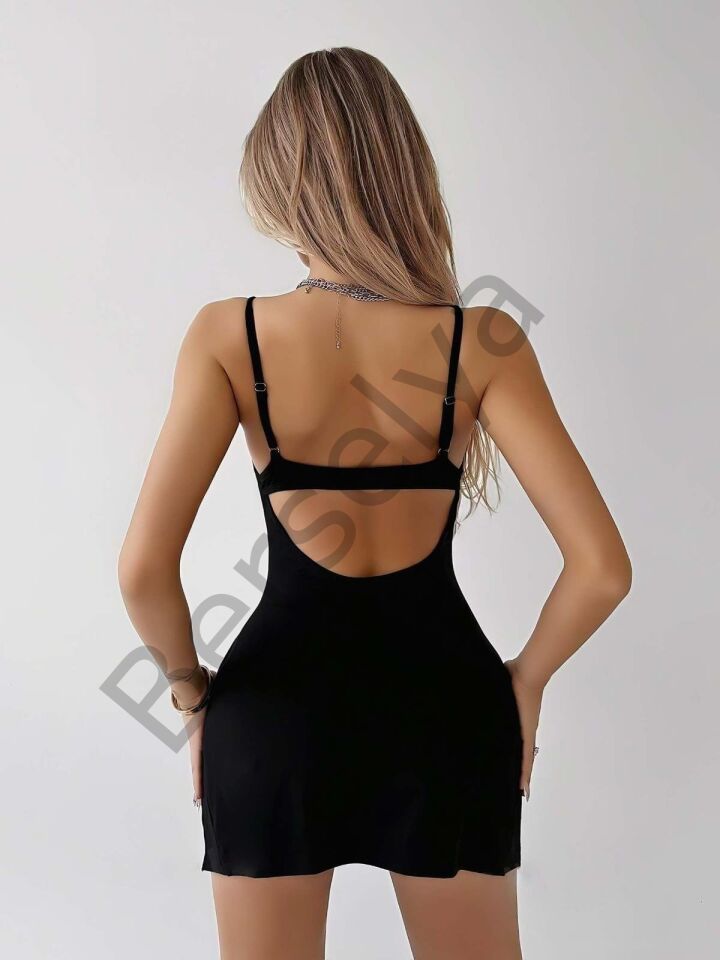 Siyah Fantezi Elbise 6671