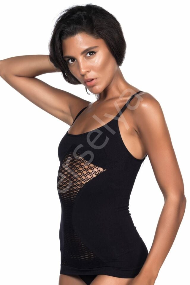 Siyah Mı Emay 5040 İp Askılı Fantazi Atlet Korse