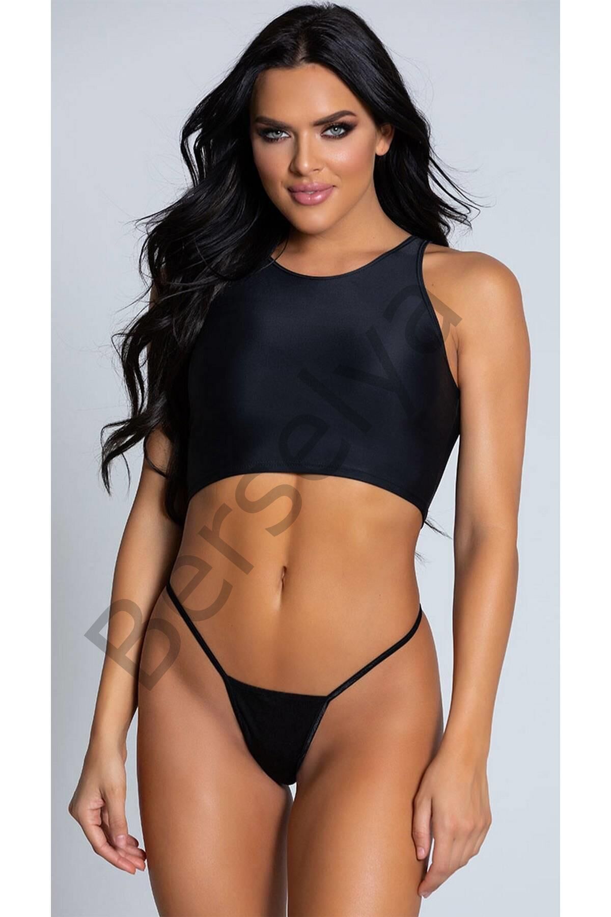 Tül Siyah Tanga String