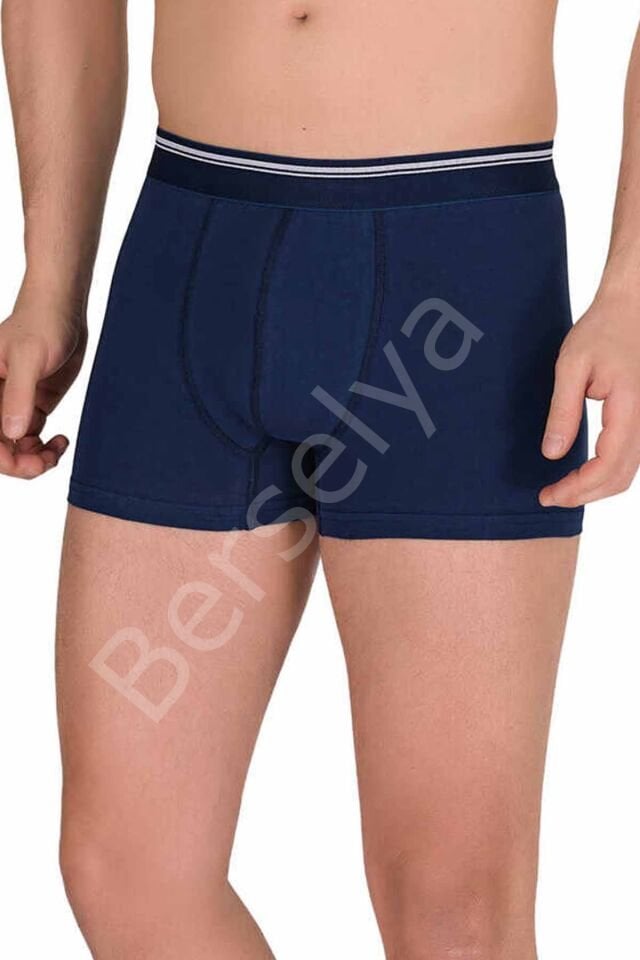 Likralı Erkek Büyük Beden Boxer Şort Lacivert 1097B