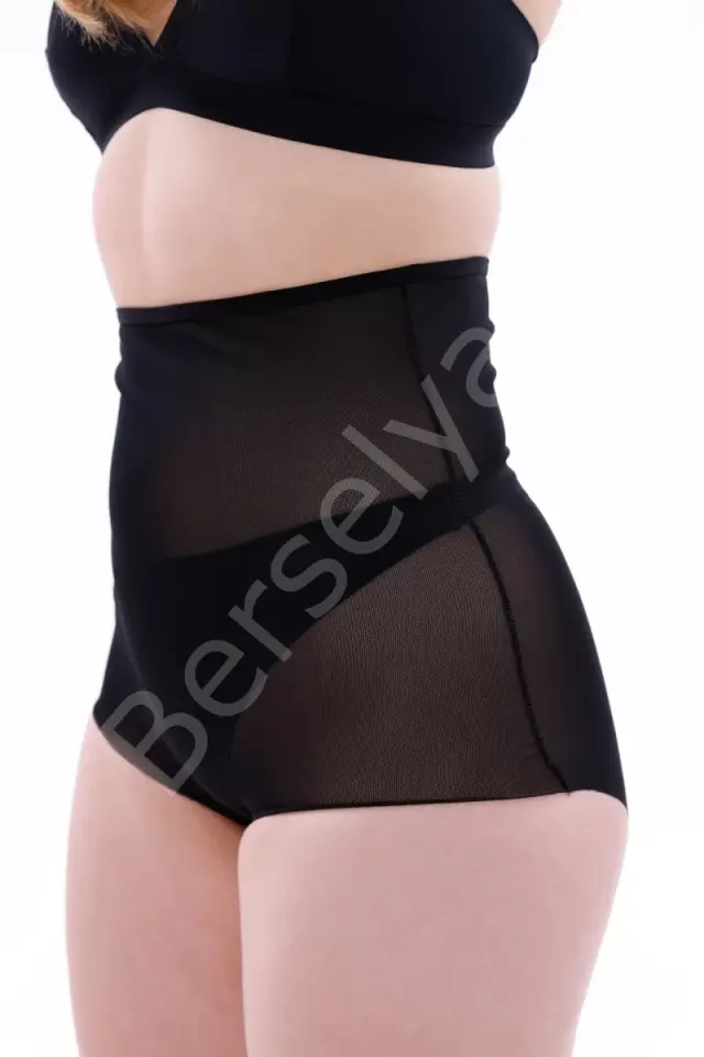 Siyah  2706 Lazer Tül Toparlayıcı Slip Hayalet Külot Korse