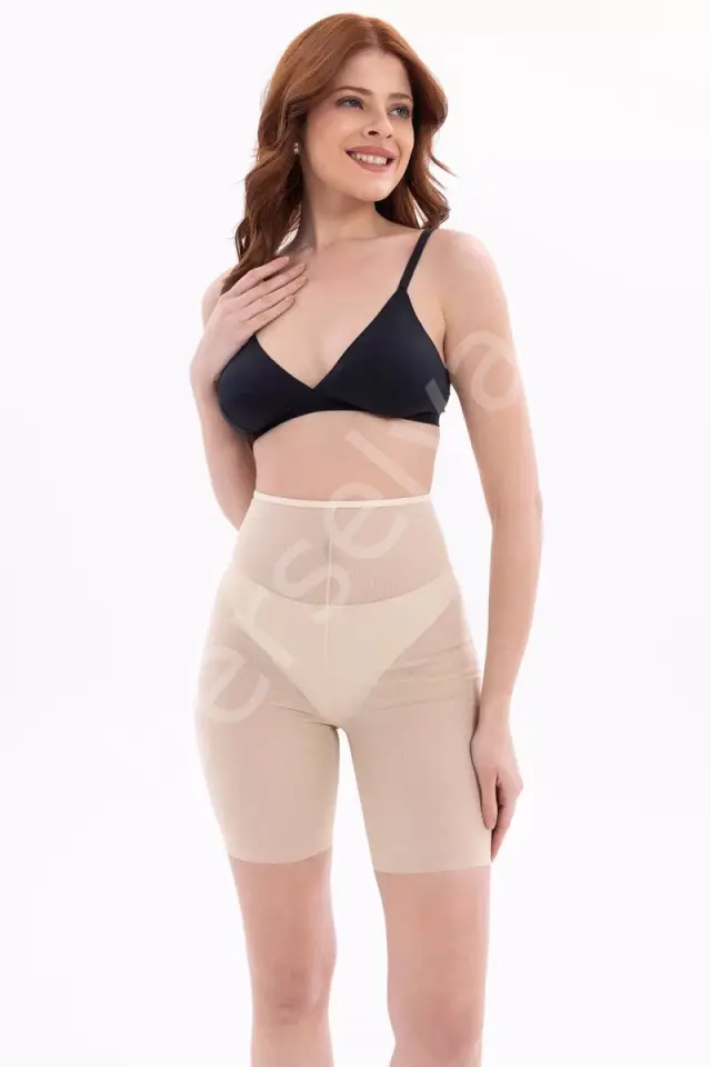 Ten  2705 Lazer Tül Toparlayıcı Paçalı Boxer Hayalet Korse