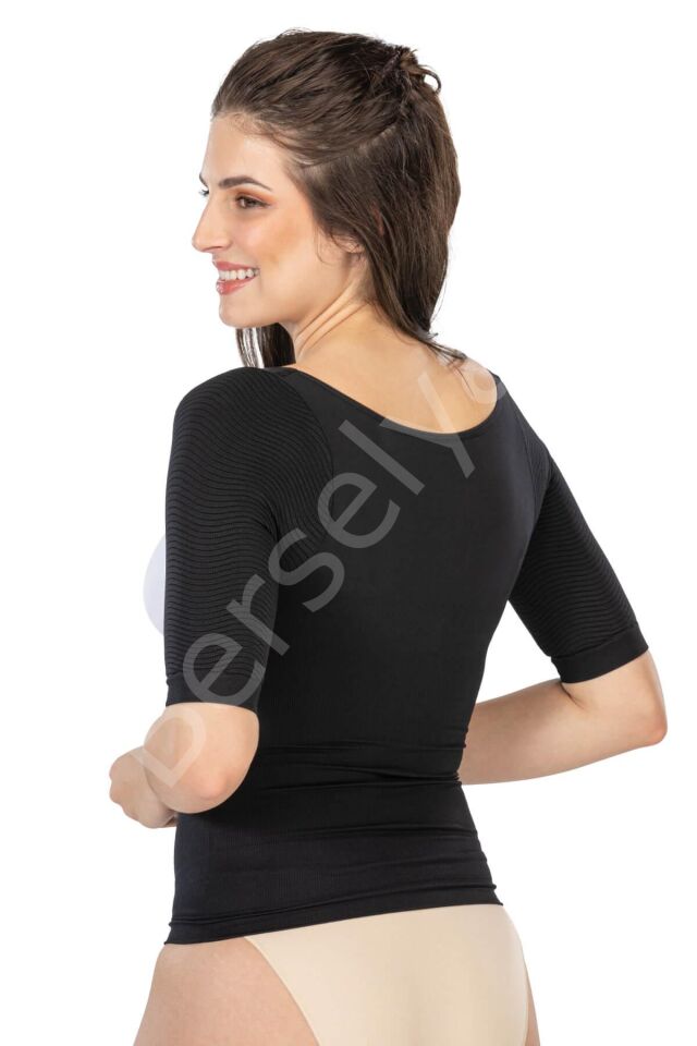 Siyah Mı Emay 5014 Göğsü Açık Yarım Kollu Korse