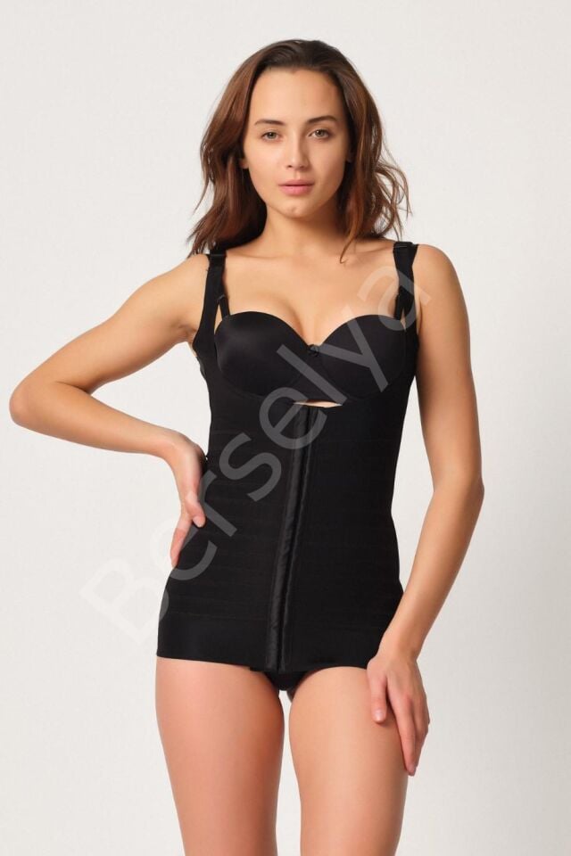 Siyah Mı Emay 2916 Karyoka Destekli Agraflı Atlet Korse