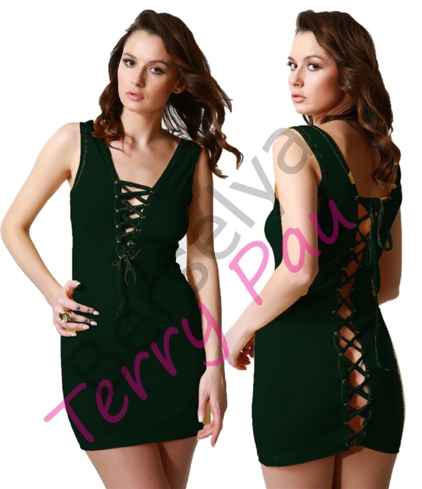 B101192 Arkası Açık Fantezi Mini Elbise