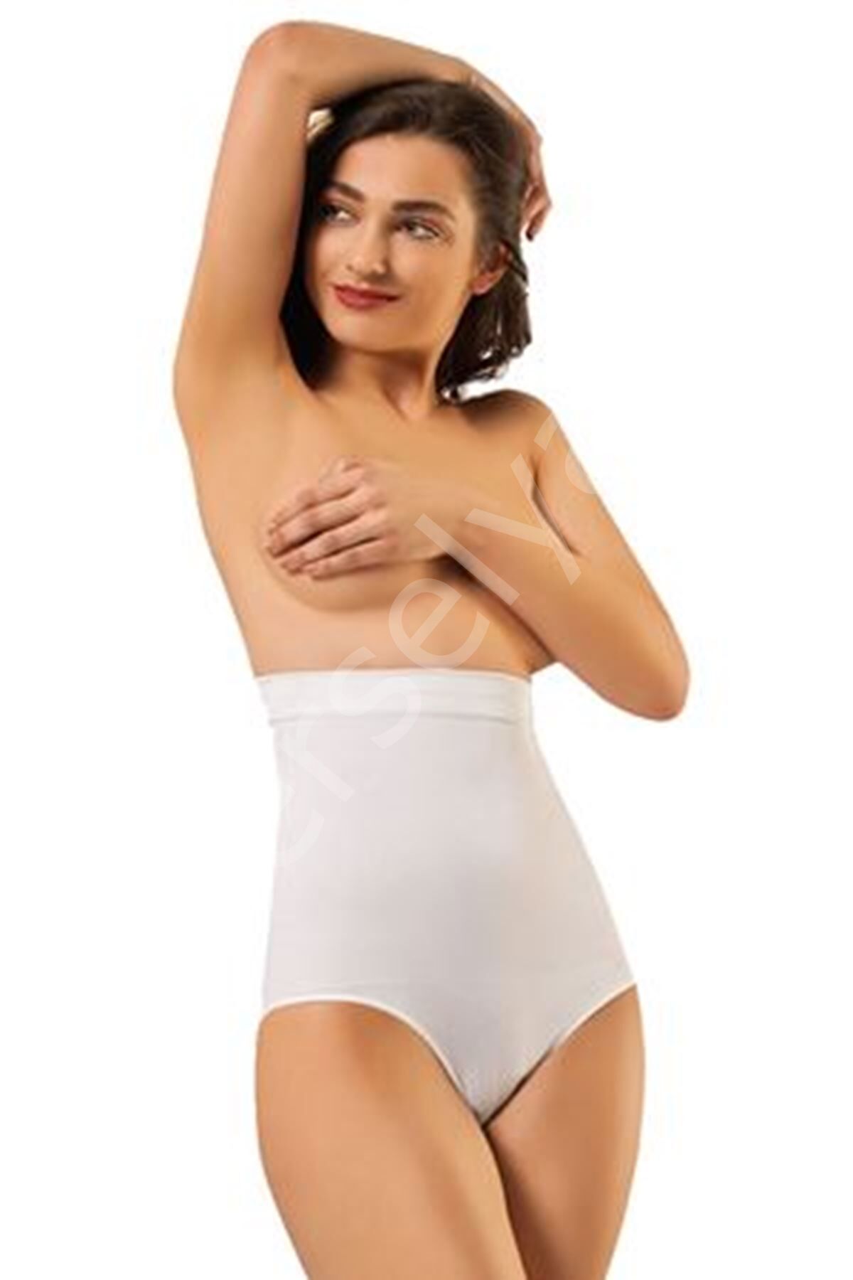 Beyaz Kadın Dikişsiz Slip Korse - 780 - Kopya