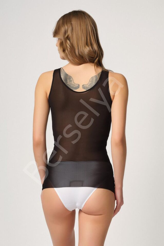 Siyah Mı Emay 2938 Sırtı Tül Karyokalı Destekli Atlet Korse