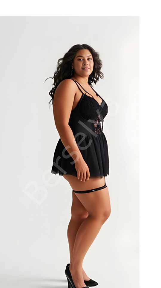 Luna Lora Büyük Beden Siyah Midnight Lace Dantel İşlemeli Etek Görünümlü Fantezi Jartiyer Takımı