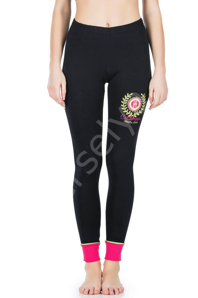 Baskılı Yüksek Bel Kadın Tayt 0538