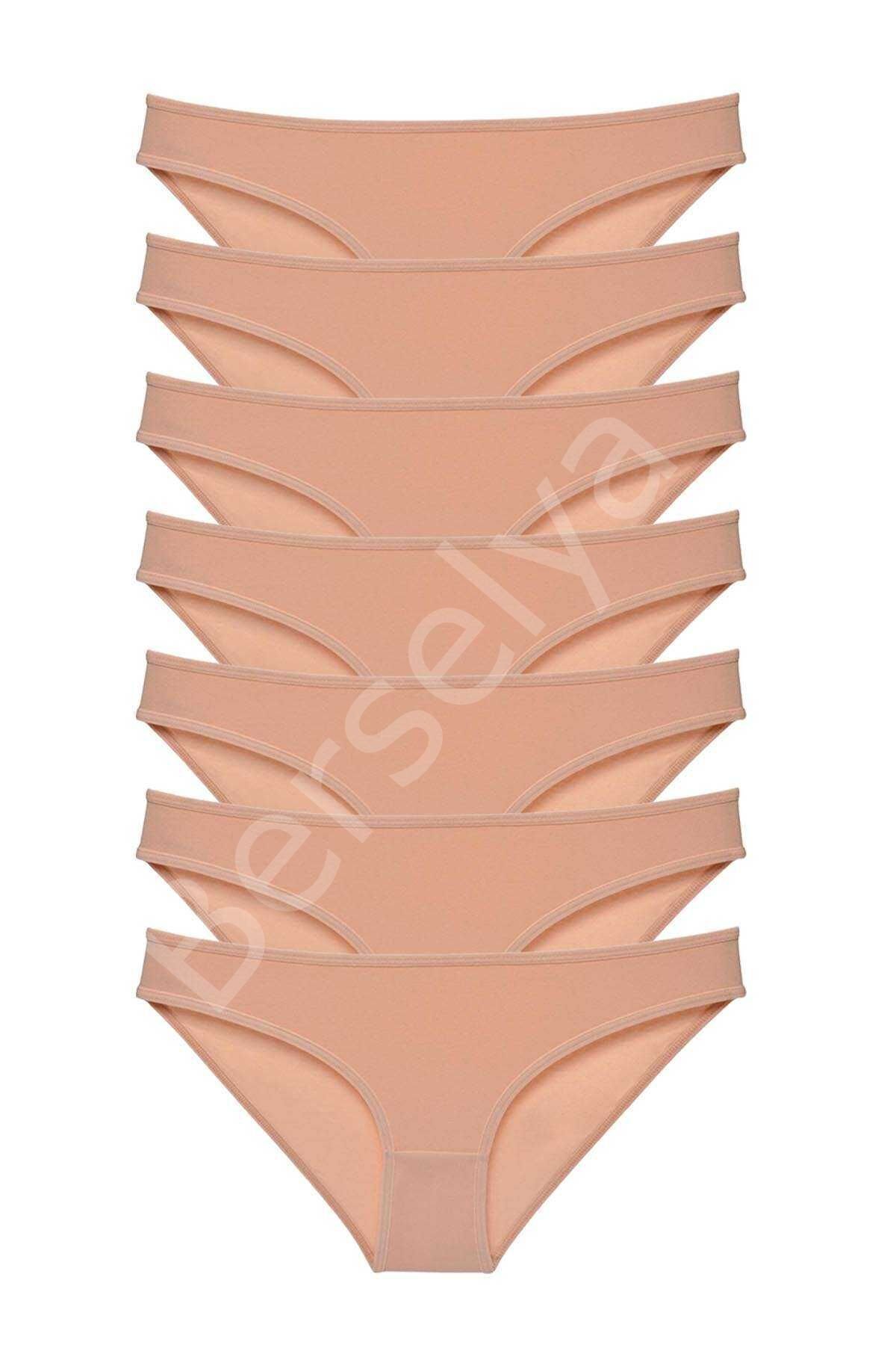 7 Adet Süper Eko Set Likralı Kadın Slip Külot Ten