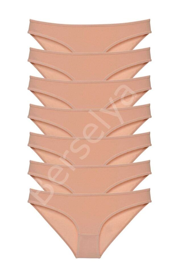 7 Adet Süper Eko Set Likralı Kadın Slip Külot Ten