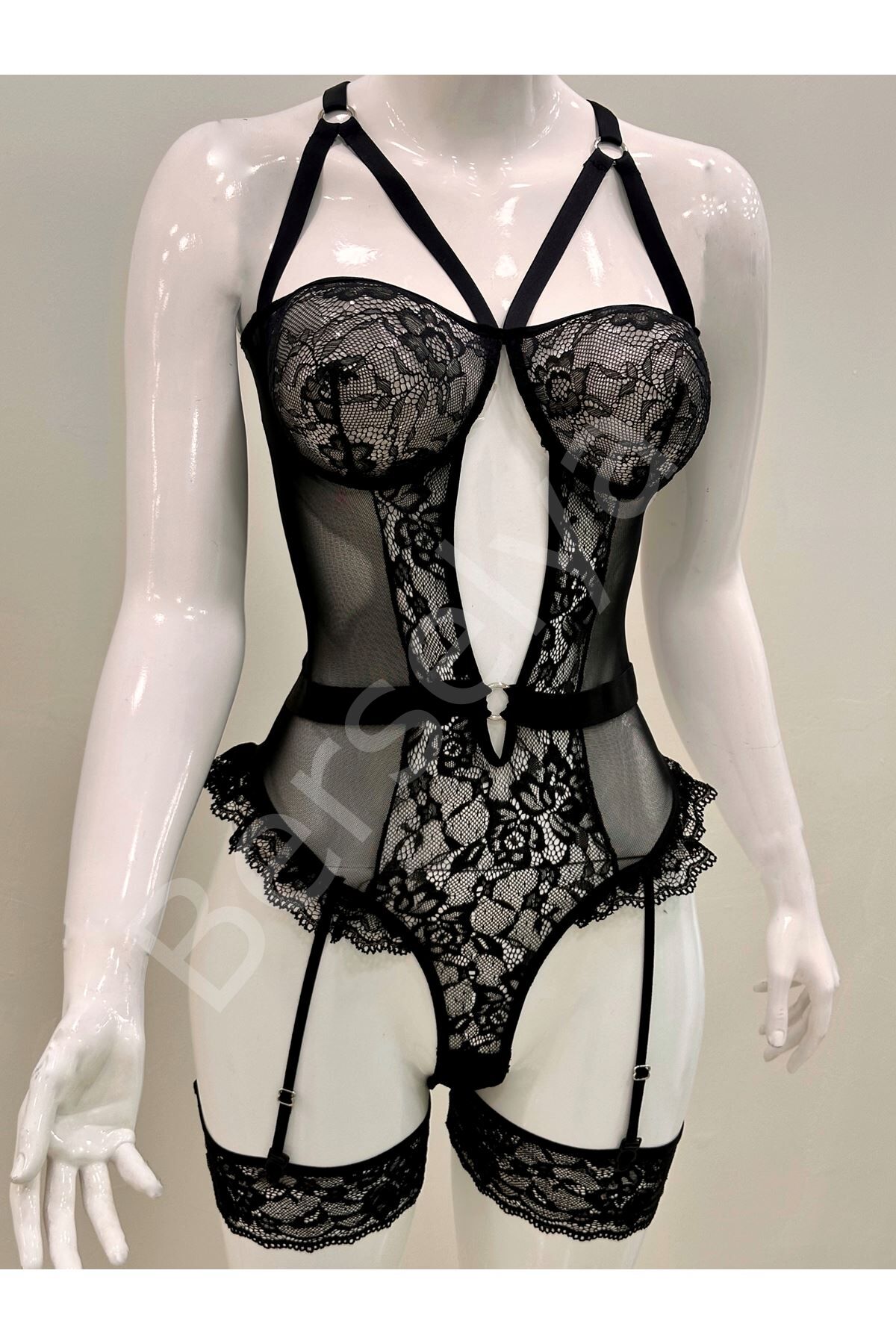 Afrodit Siyah Sexy Jartiyer Takım -1050