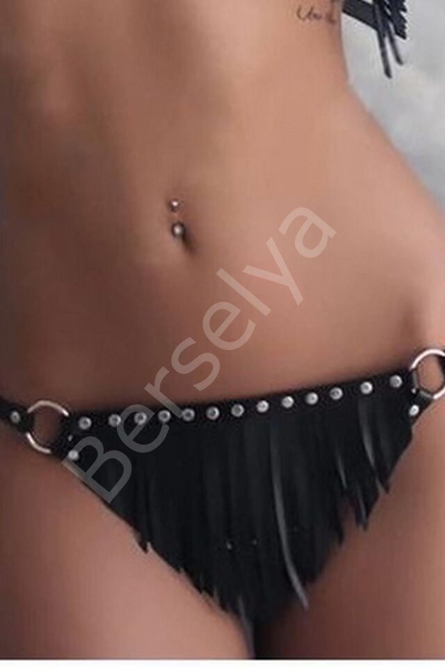 Sexi Suni Yumuşak Deri Harness Fantezi Tanga Külot  81032