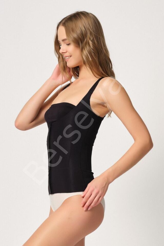 Siyah Mı Emay 2946 Göğüs Altı Balen Destekli Atlet Korse