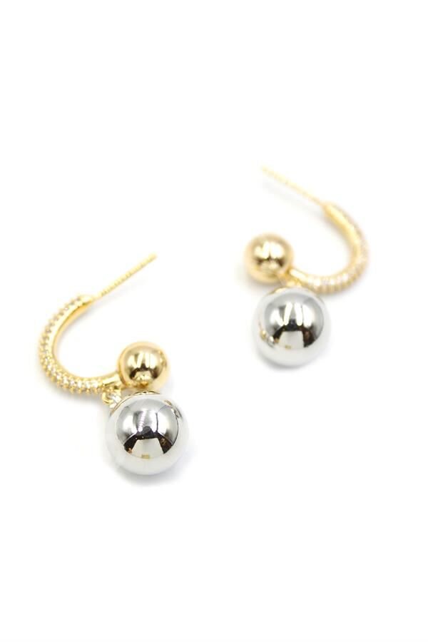 Top Halka Küpe - Gümüş