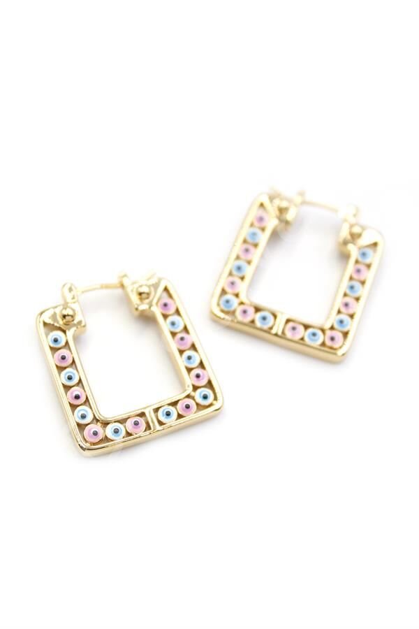 Kare Nazar Küpe - Altın