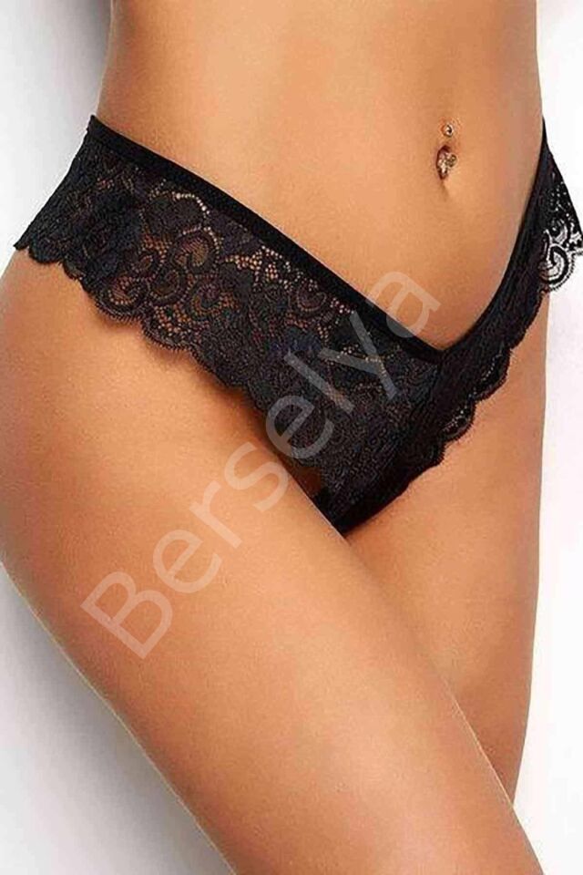 Arkası Çapraz Yarım Boxer Siyah Külot 80966