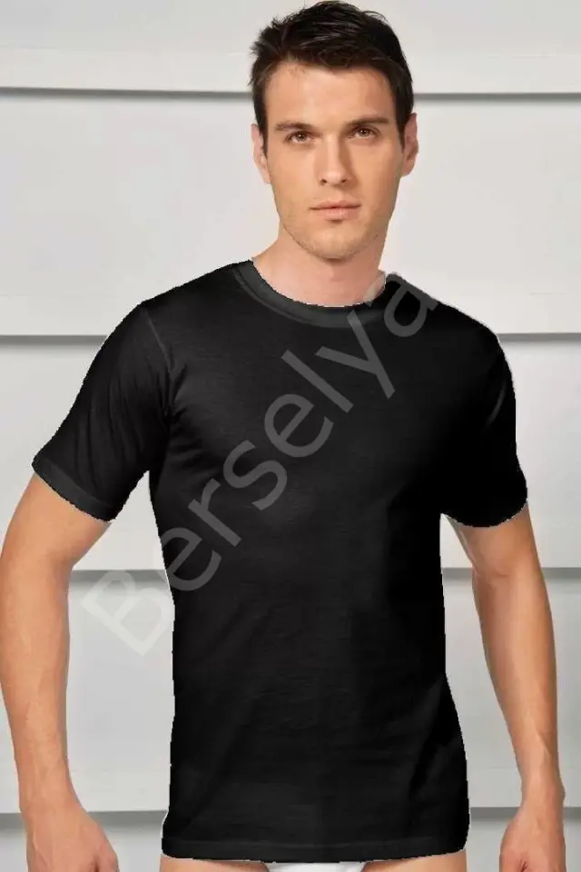Erkek Pamuklu Kısa Kol Dar Yaka Klasik Fanila T-shirt
